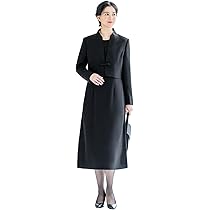 美品 ハナエモリ ブラックフォーマル ノーカラージャケット ロング丈 NINA GRACE 喪服 レディース ブラックフォーマル 夏用
